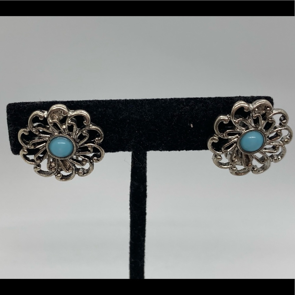 Vintage Flower Clip-On Earrings